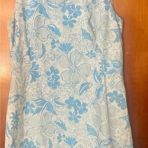Floral Sleeveless Dress in Blue and White size 12/14